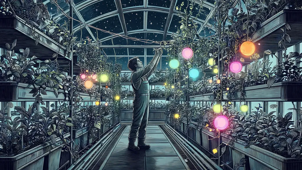 Gardener In A Hydroponic Greenhouse