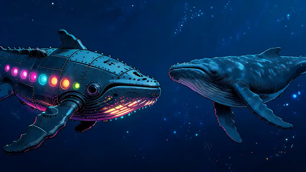 Robot Whale Meeting A Humpback Whale