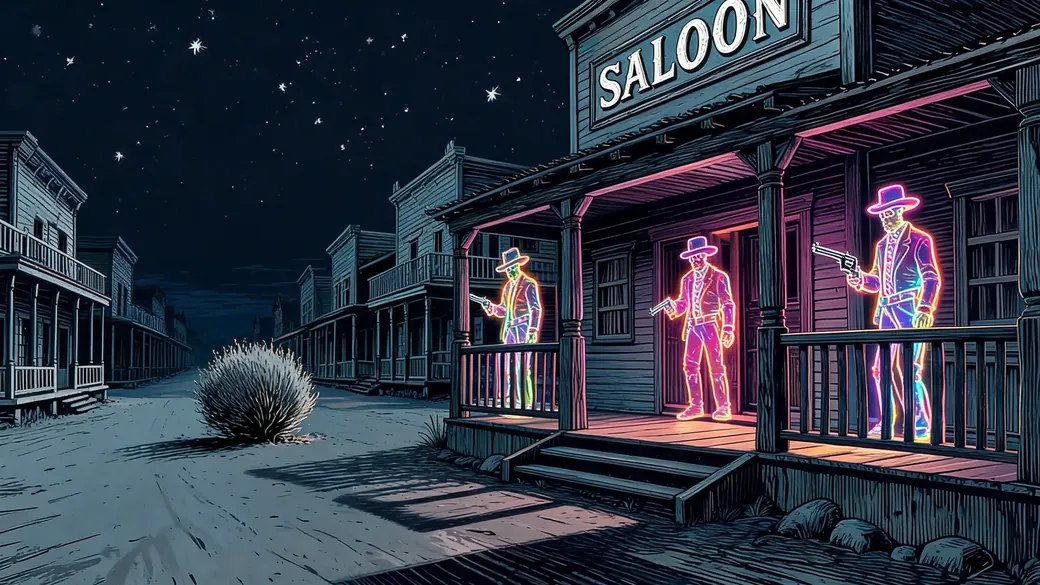 Ghost Gunslingers In Desert Town