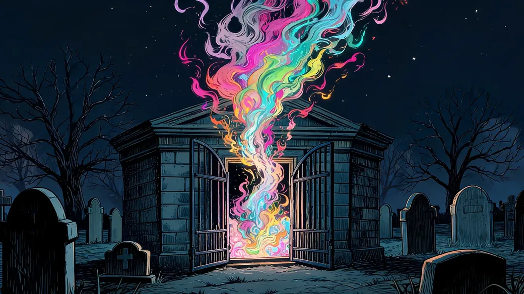 Spirits Pouring From Crypt Doors