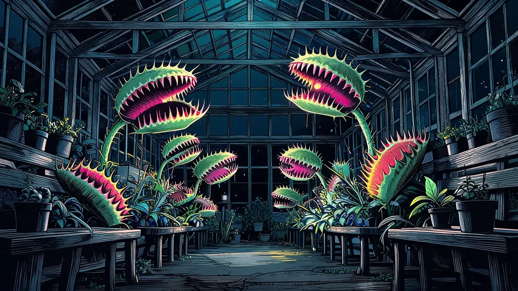 Carnivorous Plants In Old Greenhouse