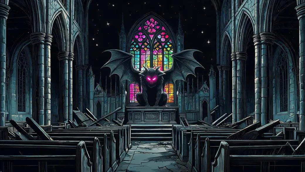 Winged Shadow On Church Altar