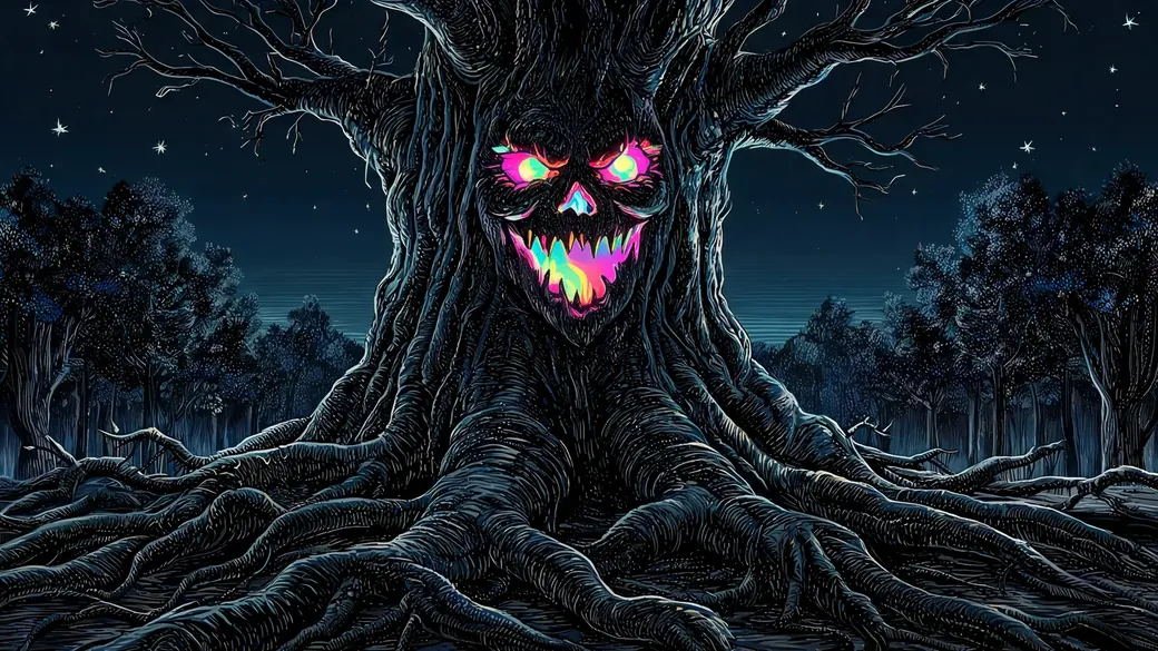 Haunted Tree With Carved Face
