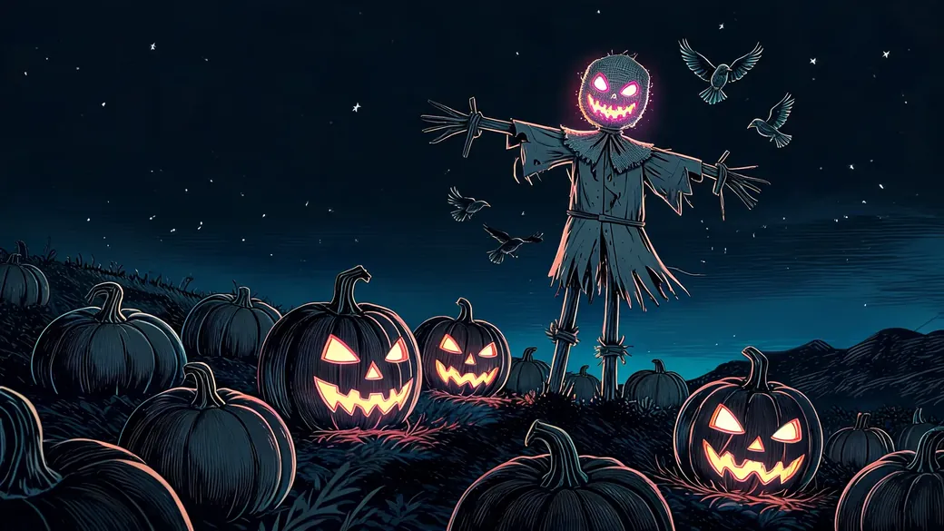 Scarecrow In Pumpkin Patch