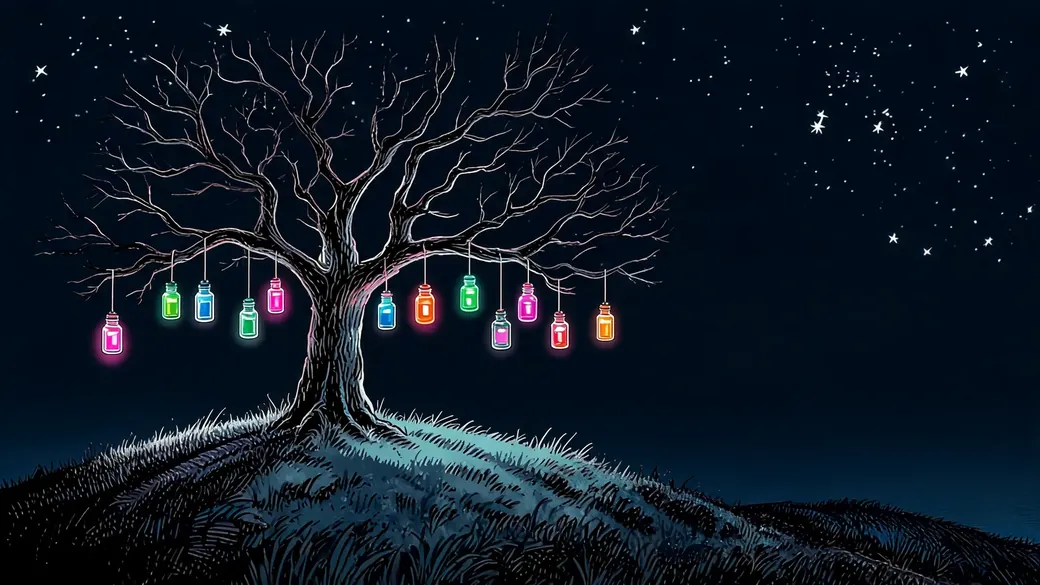 Witch Tree Hung With Bottles