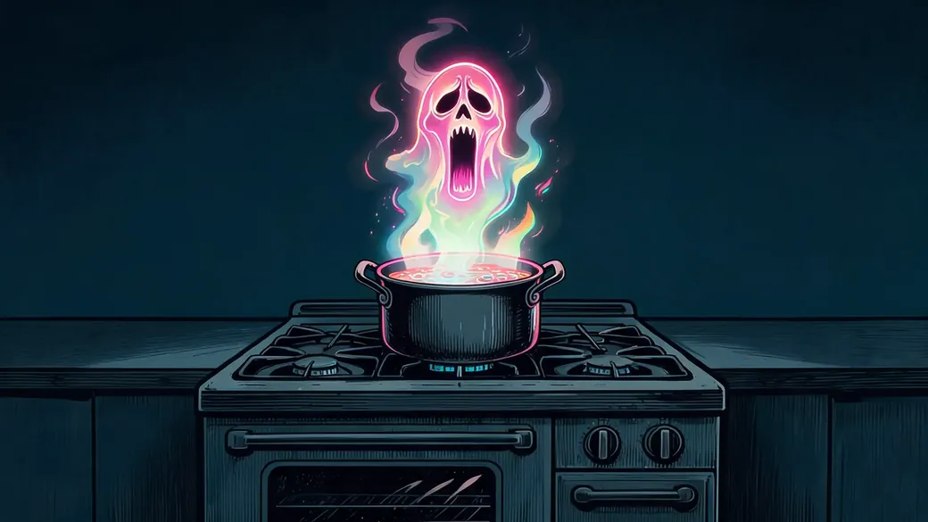 Screaming Steam Over Bubbling Pot