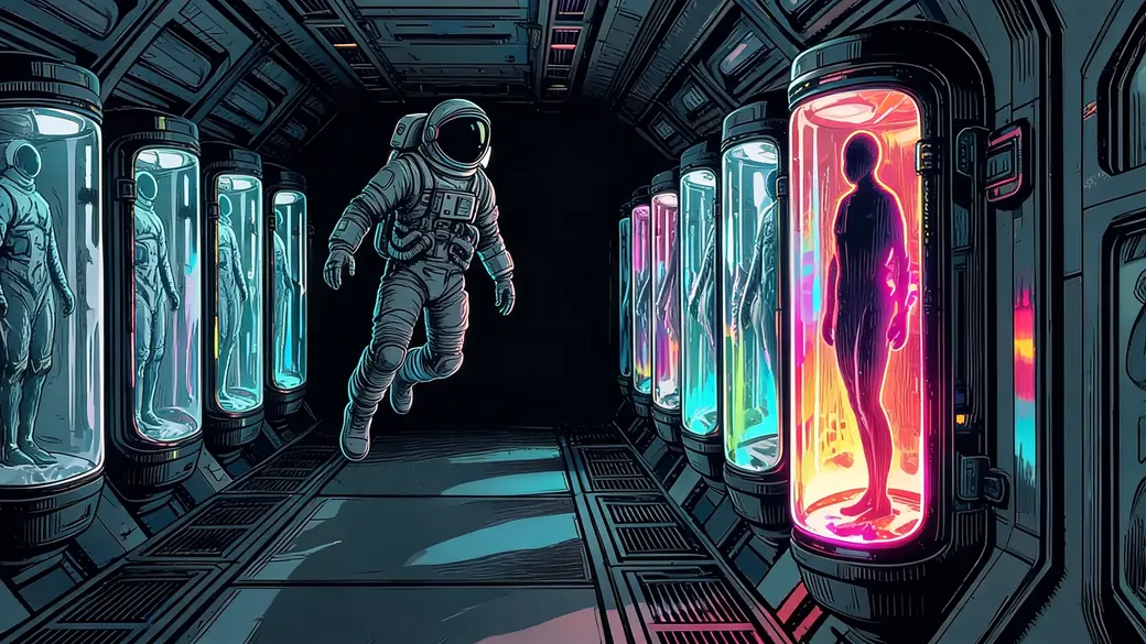 Astronaut And Sleep Pod Shadow