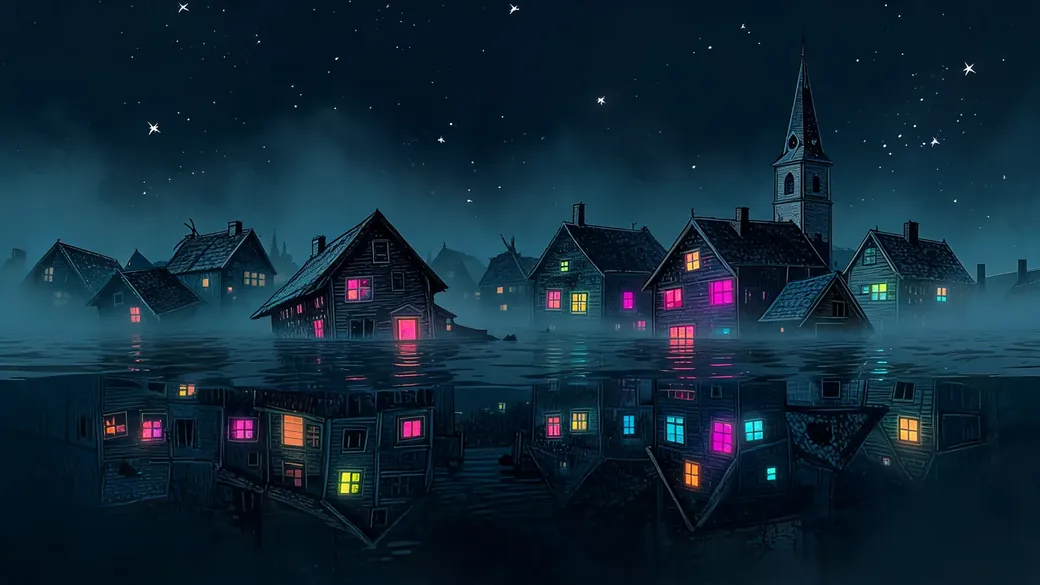 Drowned Ghost Town In Lake