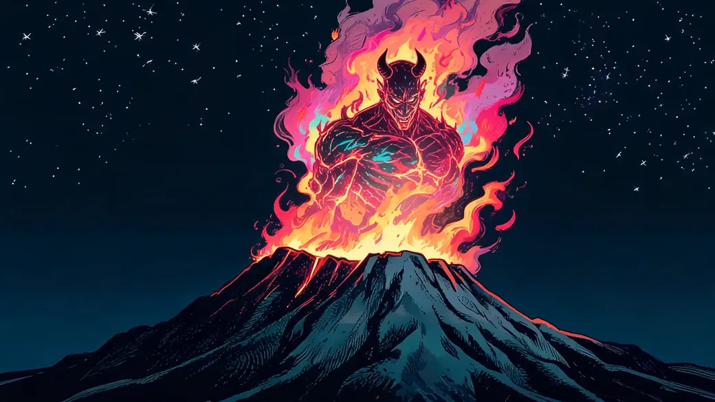 Volcano Fire Demon Rising