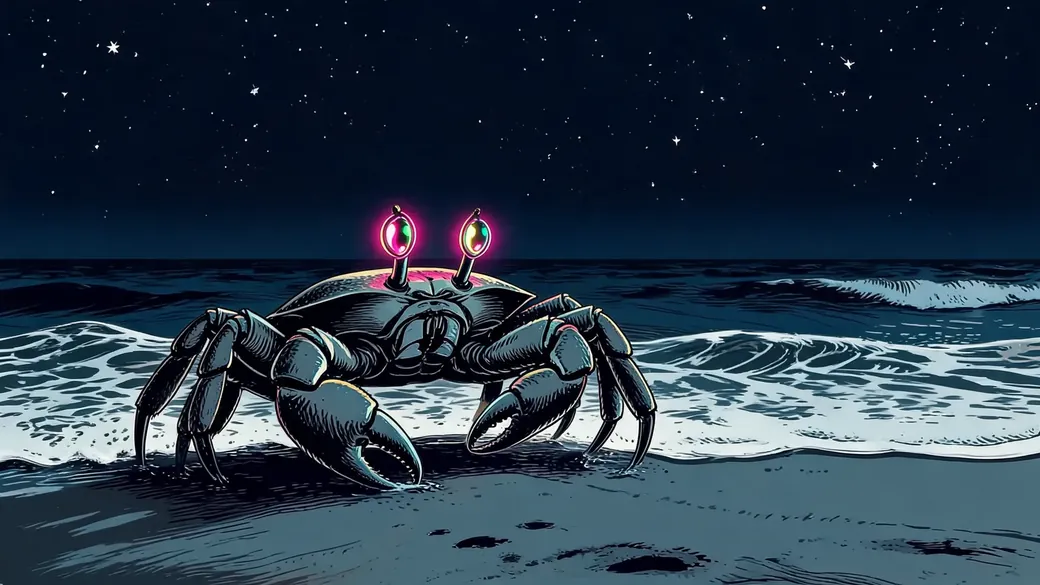 Giant Ghost Crab On Beach