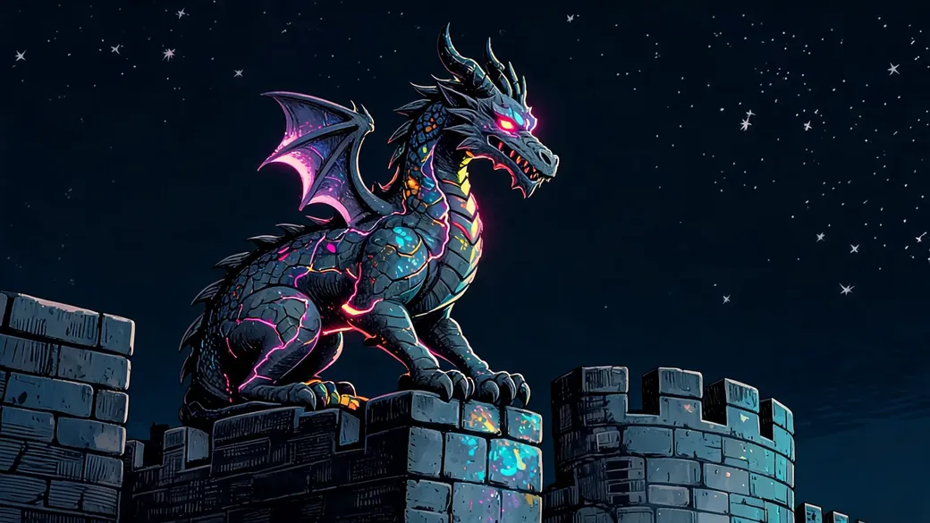 Stone Dragon Statue Coming Alive