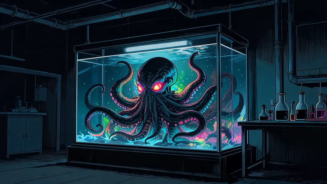 Tentacled Creature In Lab Tank