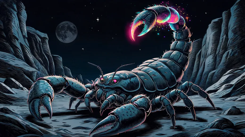 Giant Scorpion In Desert Canyon
