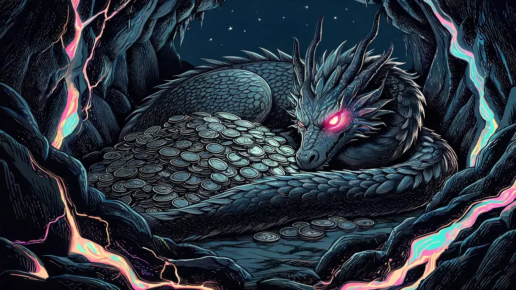 Dragon Sleeping On Gold Pile