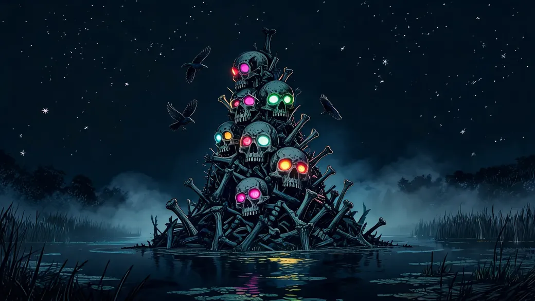 Bone Tower Rising From Swamp