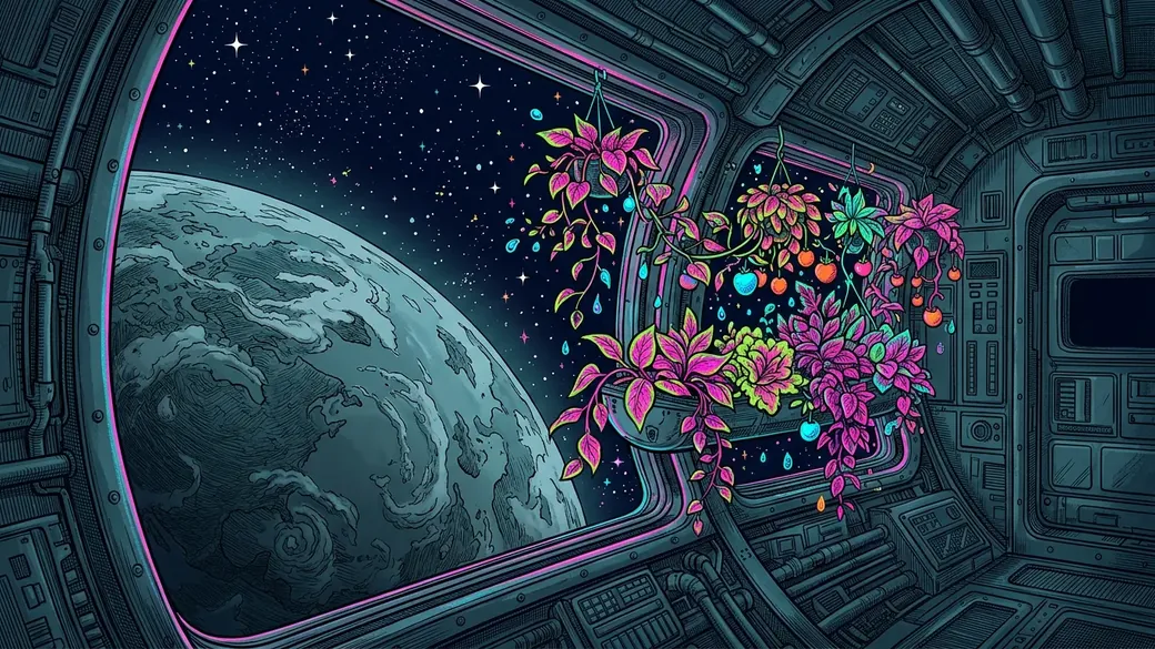 Hanging Garden On A Space Station