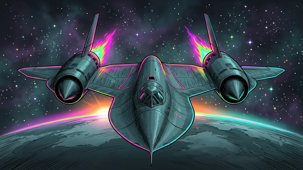 Spy Jet Head On Over A Glowing Sunrise
