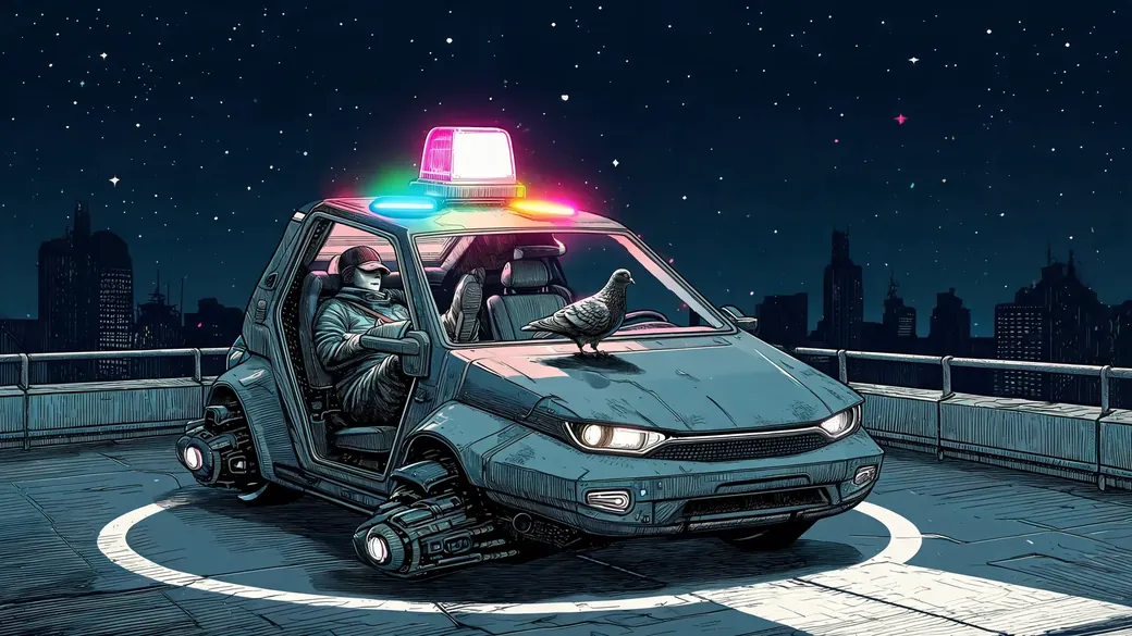 Taxi Driver Asleep In A Hover Cab