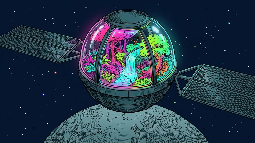 Satellite Carrying A Rainforest Dome