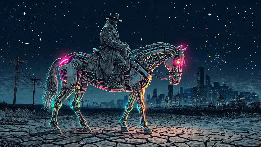 Drifter Riding A Mechanical Horse