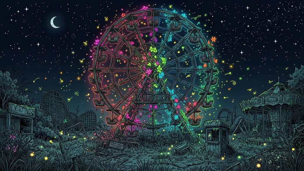 Fireflies Around A Ferris Wheel