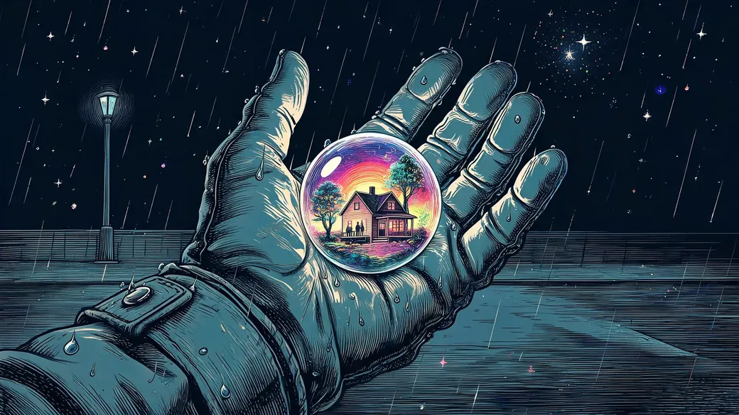 Gloved Hand Holding A Tiny World