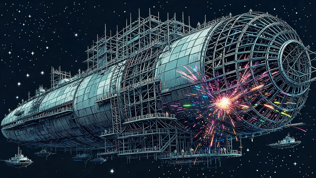 Generation Ship In Half Built Scaffolding