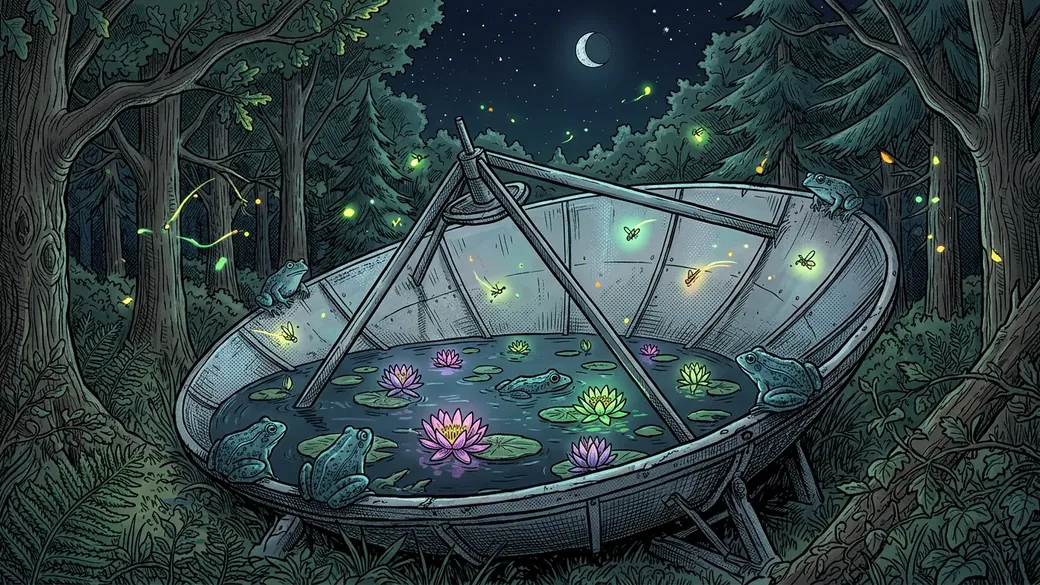 Frog Pond In A Radio Dish