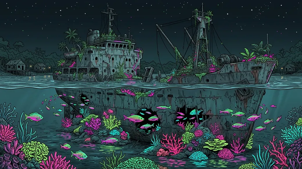 Shipwreck Turned Coral Reef