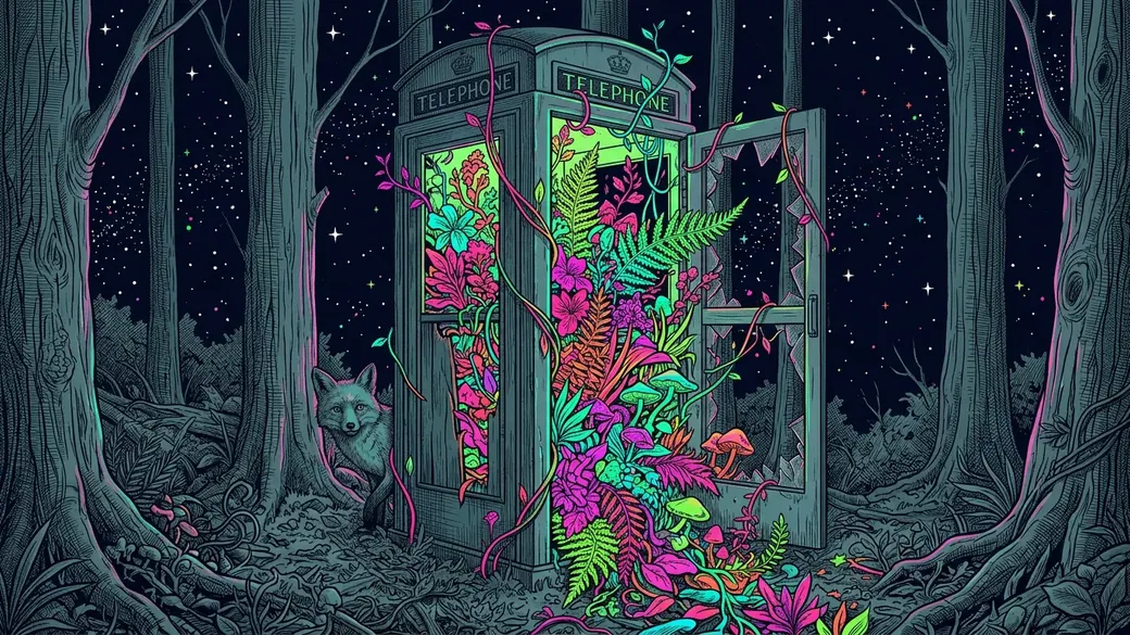 Fox Behind A Phone Booth