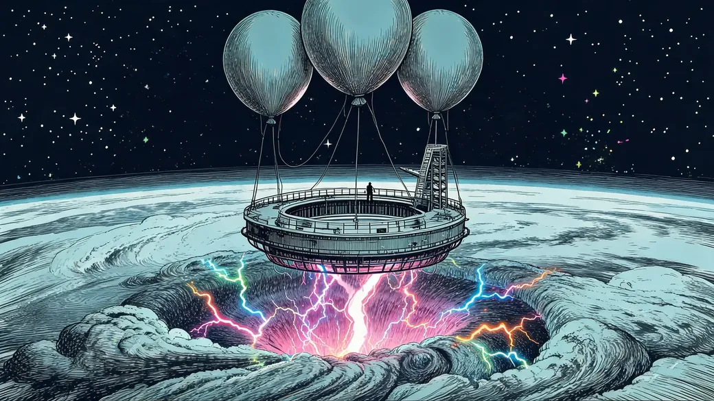 Balloon Research Station Over A Gas Giant
