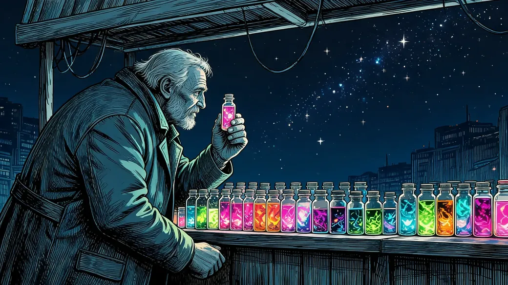 Old Dealer Selling Memory Vials