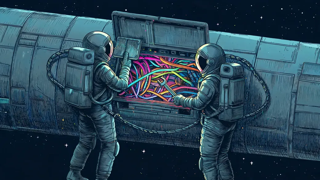 Tethered Spacewalk Repair