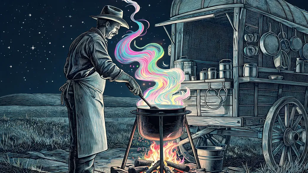Chuck Wagon Cook Stirring The Pot