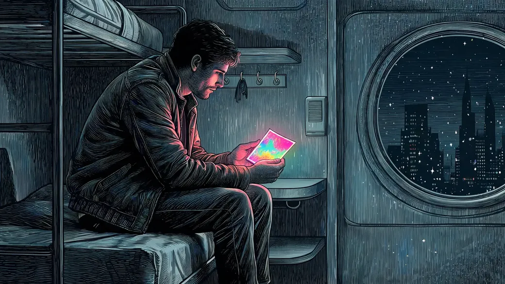 Man Holding A Glowing Photograph